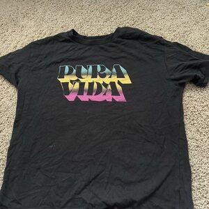 Pura Vida Black Tee with Colorful Gradient Logo